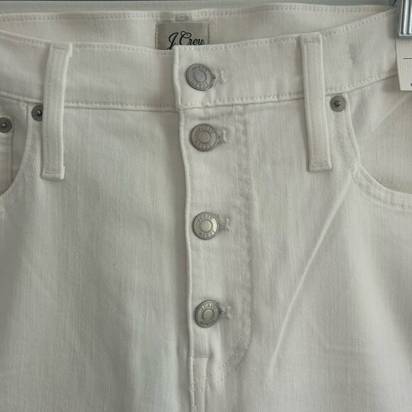J. Crew Women's Jeans Vintage Slim Straight Button Fly White Denim Size 33 New - Picture 2 of 9